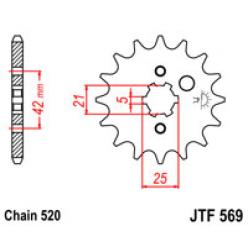 Звездочка передняя JT Sprockets (шаг 520 ) JT JTF569